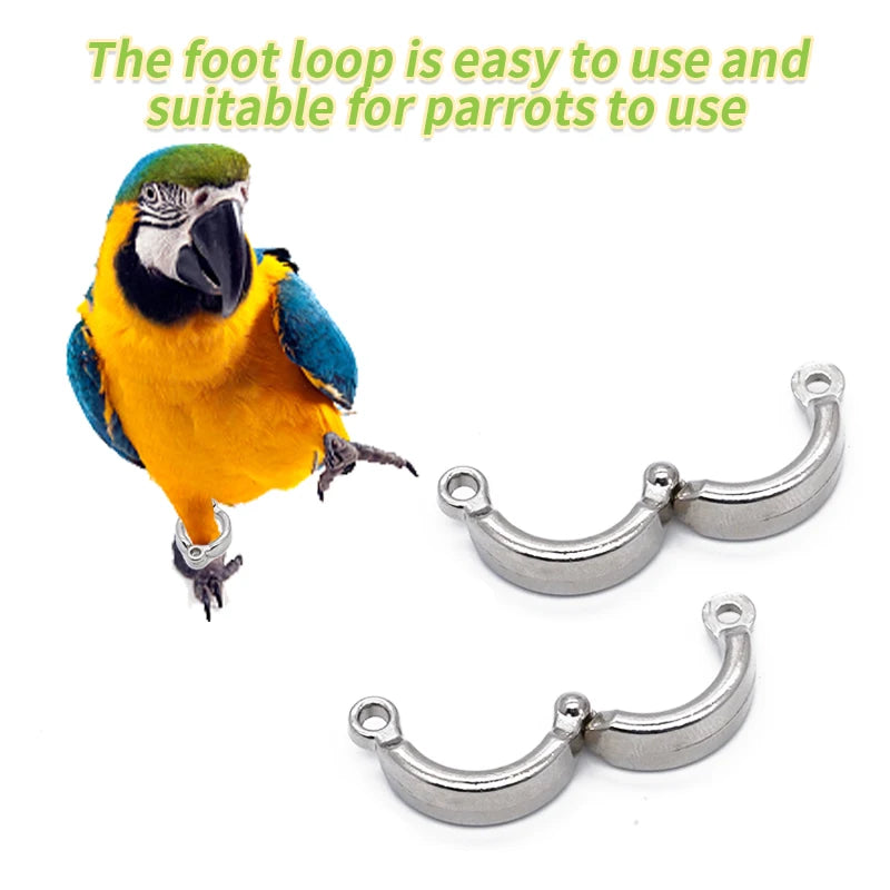 Parrot Leg Ring Stainless Steel Bird Ankle Foot Chain Ring Anti Bite Wire Rope Outdoor Flying Training Accessories Pigeon Supply