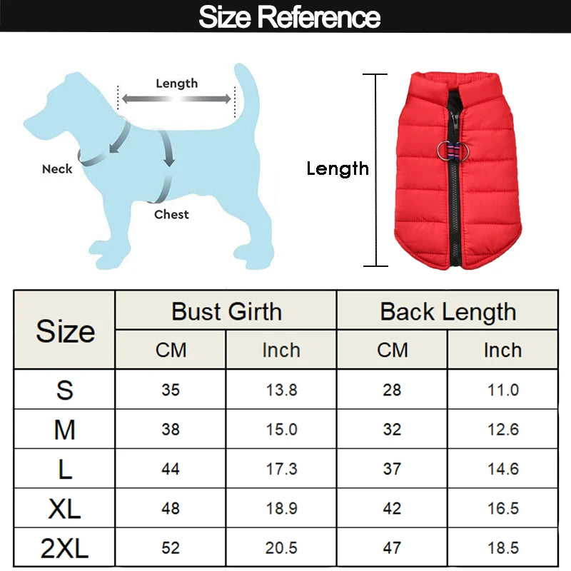 Waterproof Pet Jacket Winter Warm Dog Clothes for Small Dogs Puppy Cat Vest Chihuahua Costume Pug Poodle Yorkie Schnauzer Coats