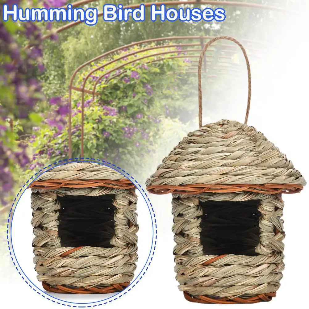 Handwoven Straw Bird Nest Parrot Hatching Outdoor Garden Hanging Hatching Breeding House Nest Bird Accessory