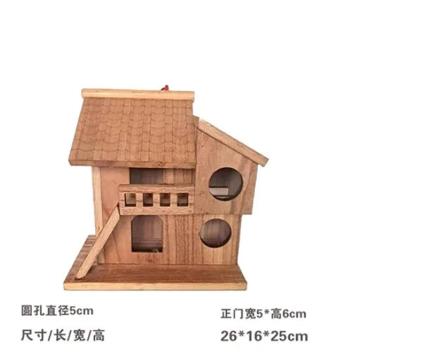 Wood preservative bird nest outdoor waterproof warm bird house peony parrot breeding box bird cage toy ZP6261038