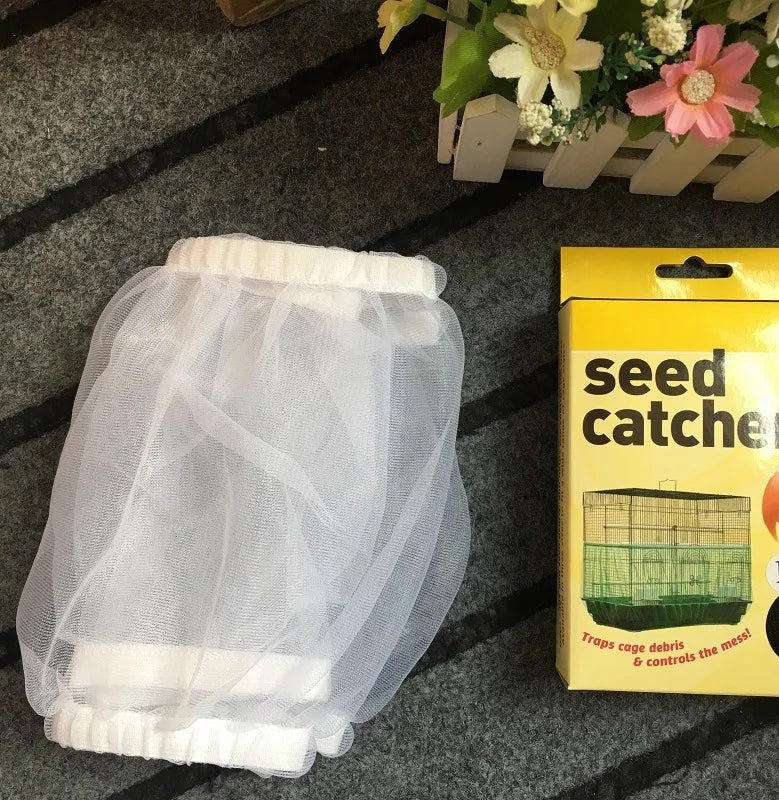 Receptor Seed Guard Nylon Mesh Bird Parrot Cover Soft Easy Cleaning Nylon Airy Fabric Mesh Bird Cage Cover Seed Catcher Guard