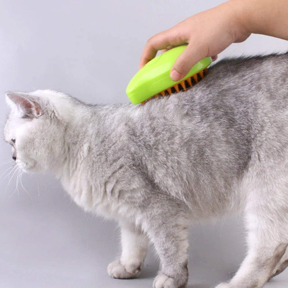 Steamy Dog Brush Electric Spray Cat Hair Brush 3 In1 Dog Steamer Brush For Massage Pet Grooming Removing Tangled and Loose Hair