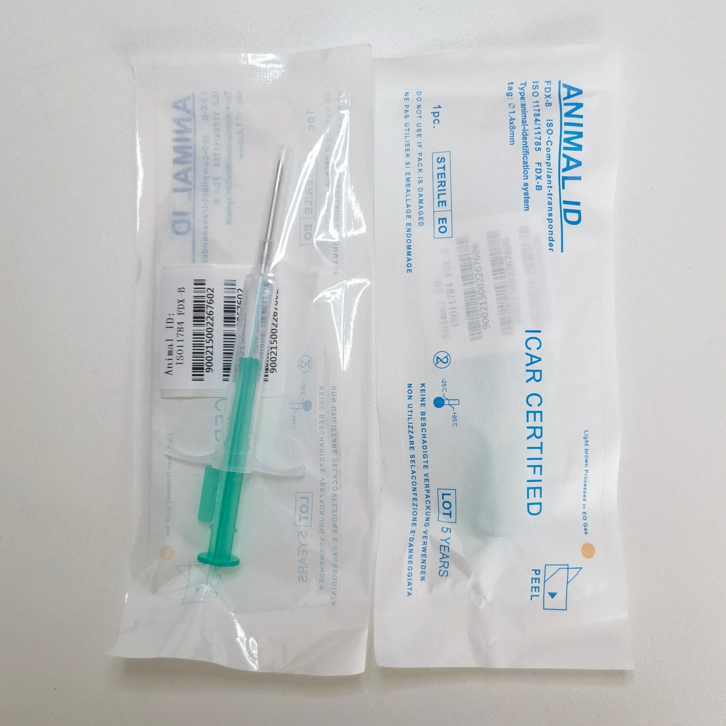 READELL Free Shipping  Pet Microchips 2.12x12/1.4x8mm ISO11784/785 FDX-B cat dog,snake syringe EM4305 fish microchip