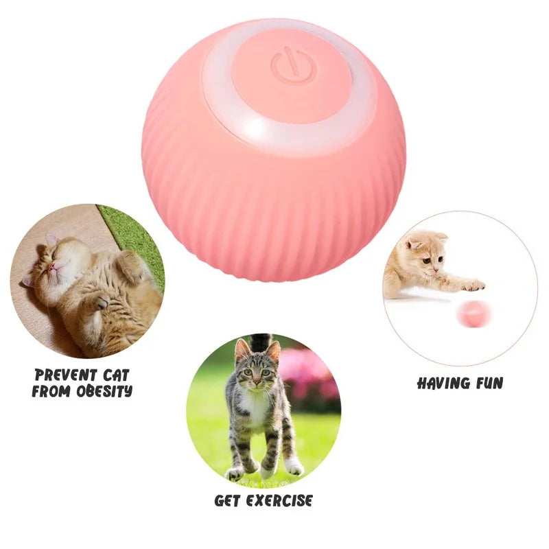 Gravity Smart Rolling Ball Toy Teaser Cat Ball Catnip Sounding Teething Bite Resistant Self-Happy Boredom Relief Cat Toy