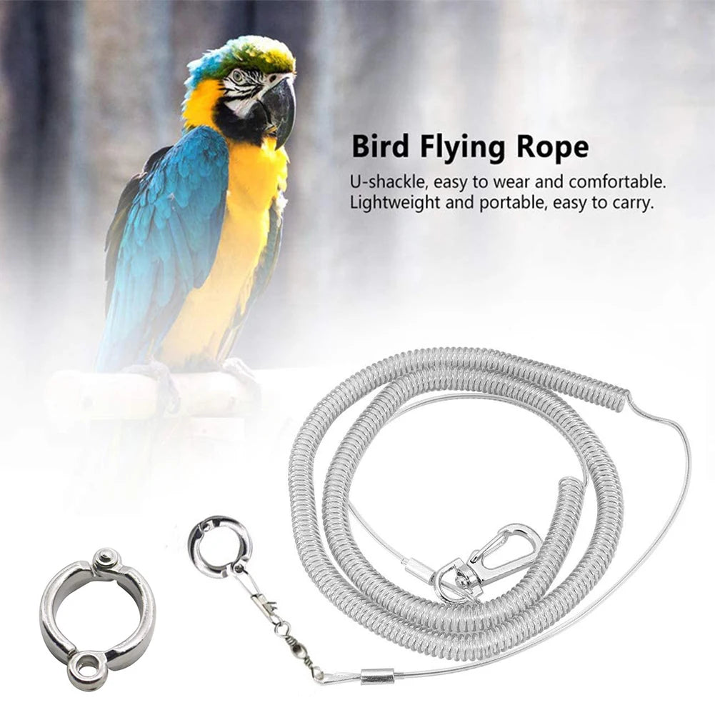 Bird foot Chain Parrot Anti-flying Traction Rope Bird Feet Bracelet Alloy Foot Ring Pet Bird Flying Travel Training Leash