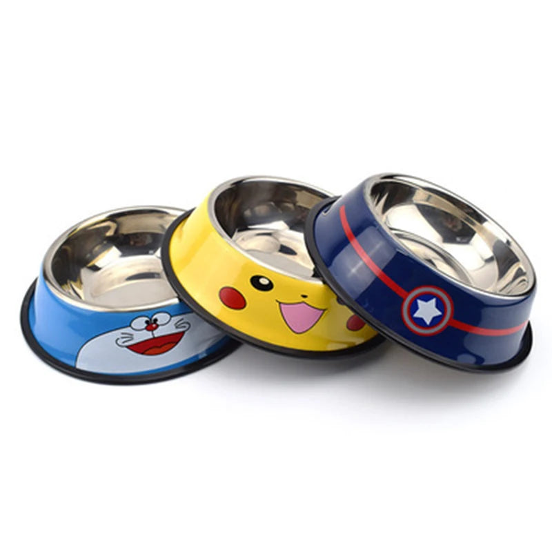 Mosodo Fashion Pet Feeding Bowl Stainless Steel Anti-slip Dog Cat Water Drinking Food Storage Bowls Dog Pets Feeder Supplies