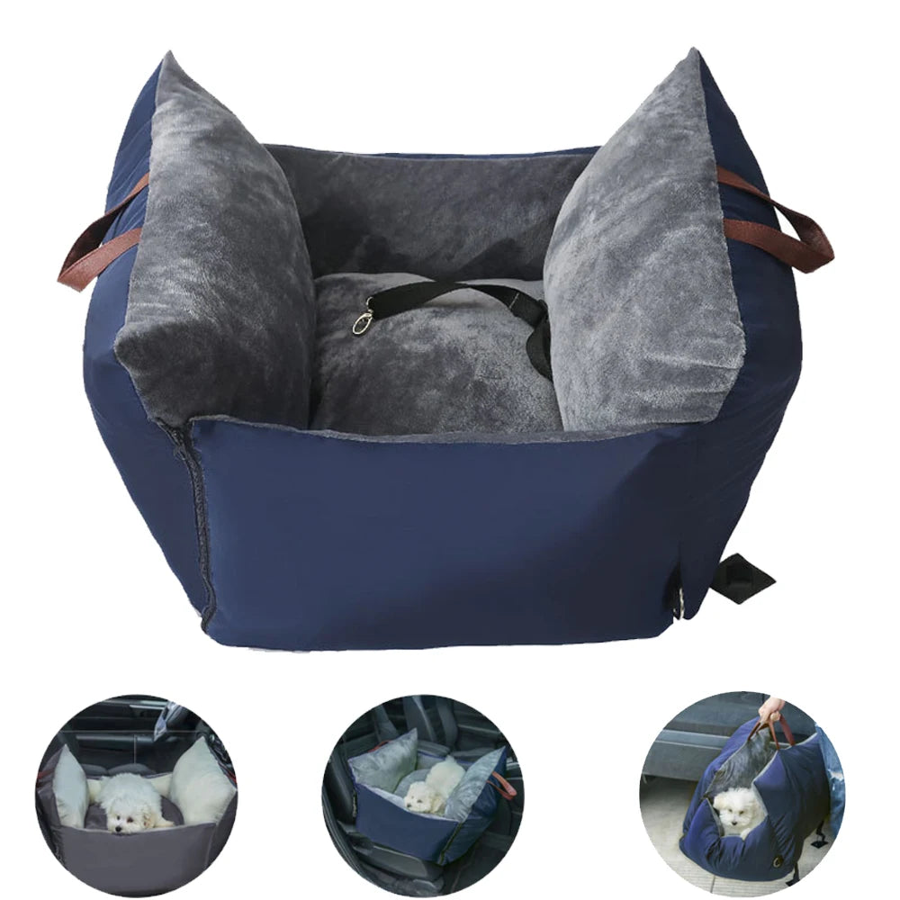 Thick Pet Car Seat Travel Carrier Handbag Detachable and Washable Ultra Soft Portable Cat Dog Car Travel Bed Safety Pet Supplies