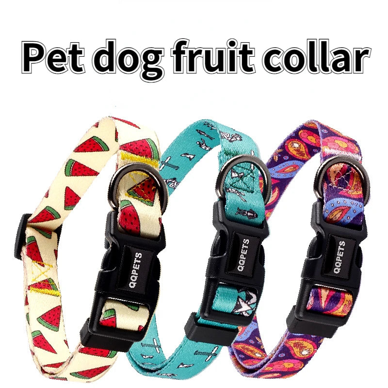 Dog collar pet outdoor collars cat and dog print traction kitten puppy necklace teddy bear durable collar pets accessories