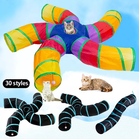 30 Style Pet Cat Tunnel Toys Foldable Kitty Training Interactive Fun Toy for Cats Rabbit Animal Play Tunnel Tube