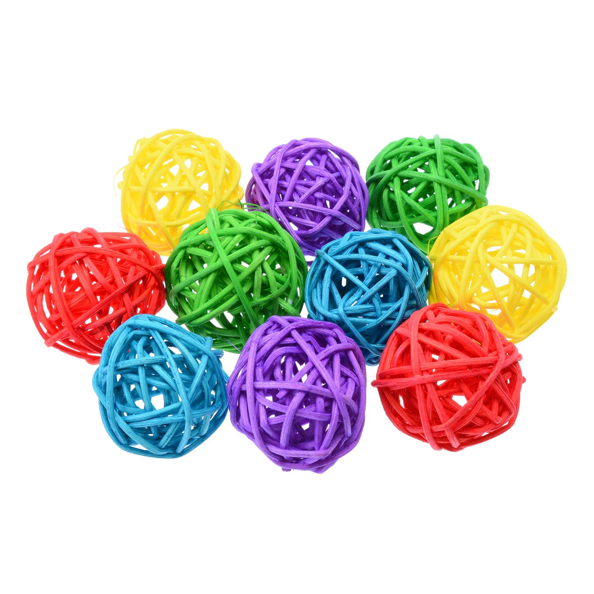 10pcs/lot Multicolor Color Sepak Takraw Parrot Chewing Toy Ball Pet Bird Scratching Toy Pet Chewing Toy Bird Supplies