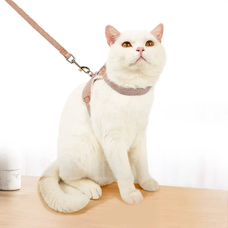 Dog Leash Cute Vest for Small Pets Kittens Undershirt Type Breathable Adjustable Chest Harness Outdoor Walking Pet Supplies