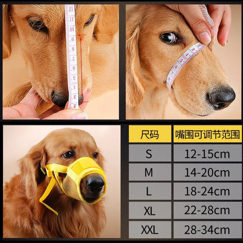 1pc Anti Barking Dog Muzzle for Small Large Dogs Mesh Breathable Pet Adjustable Mouth Muzzles Dogs Nylon Straps Dog Accessories