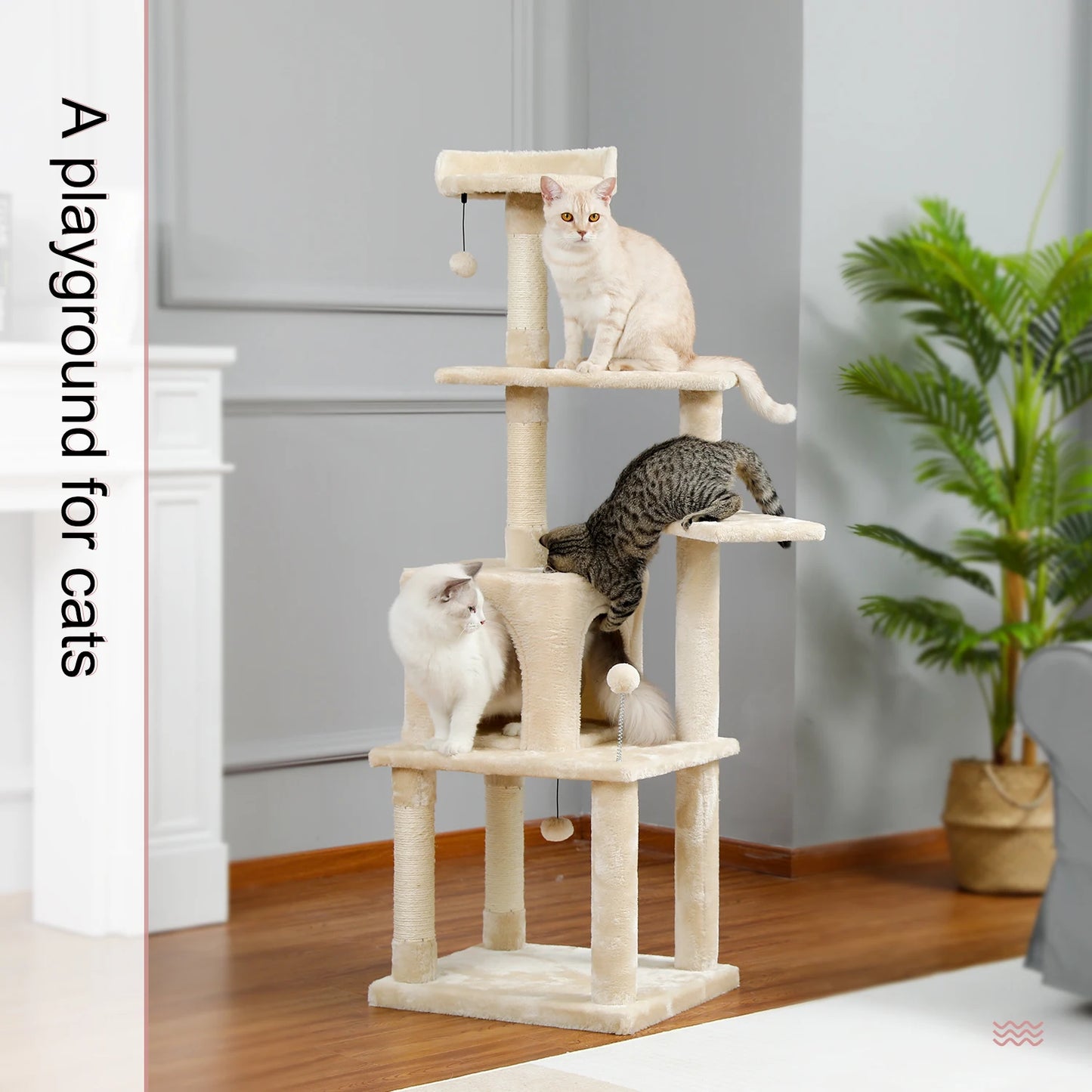 Domestic Delivery Cat's Tree Tower Pets Play Tree Scratching Tree arbre a chat  Climbing Jumping Toy Frame Pets rascador gato