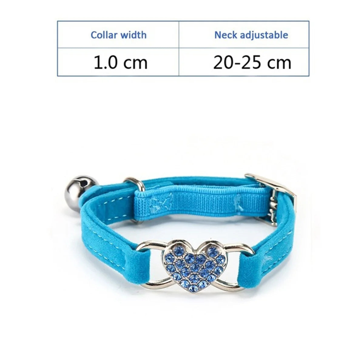 Cat Collar Heart Charm with Bell Safety Elastic Adjustable Soft Velvet Puppy Small Dog Pet Collar Kitty