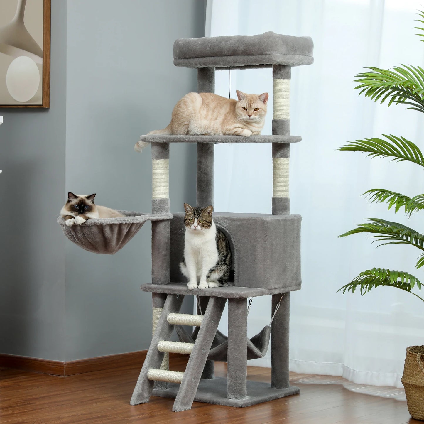 Cat's Tree Tower Condo Scratcher Home Furniture Pets House Hammock Cats Climbing Furniture Pets House Hammock Cat's Tree Tower