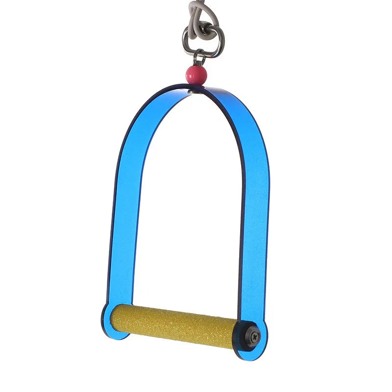 Cool Bird Parrot Swing Toy Acrylic Bird Perch Stand Playstand Hanging Cage Swings for Budgie Parrot Bird Accessories