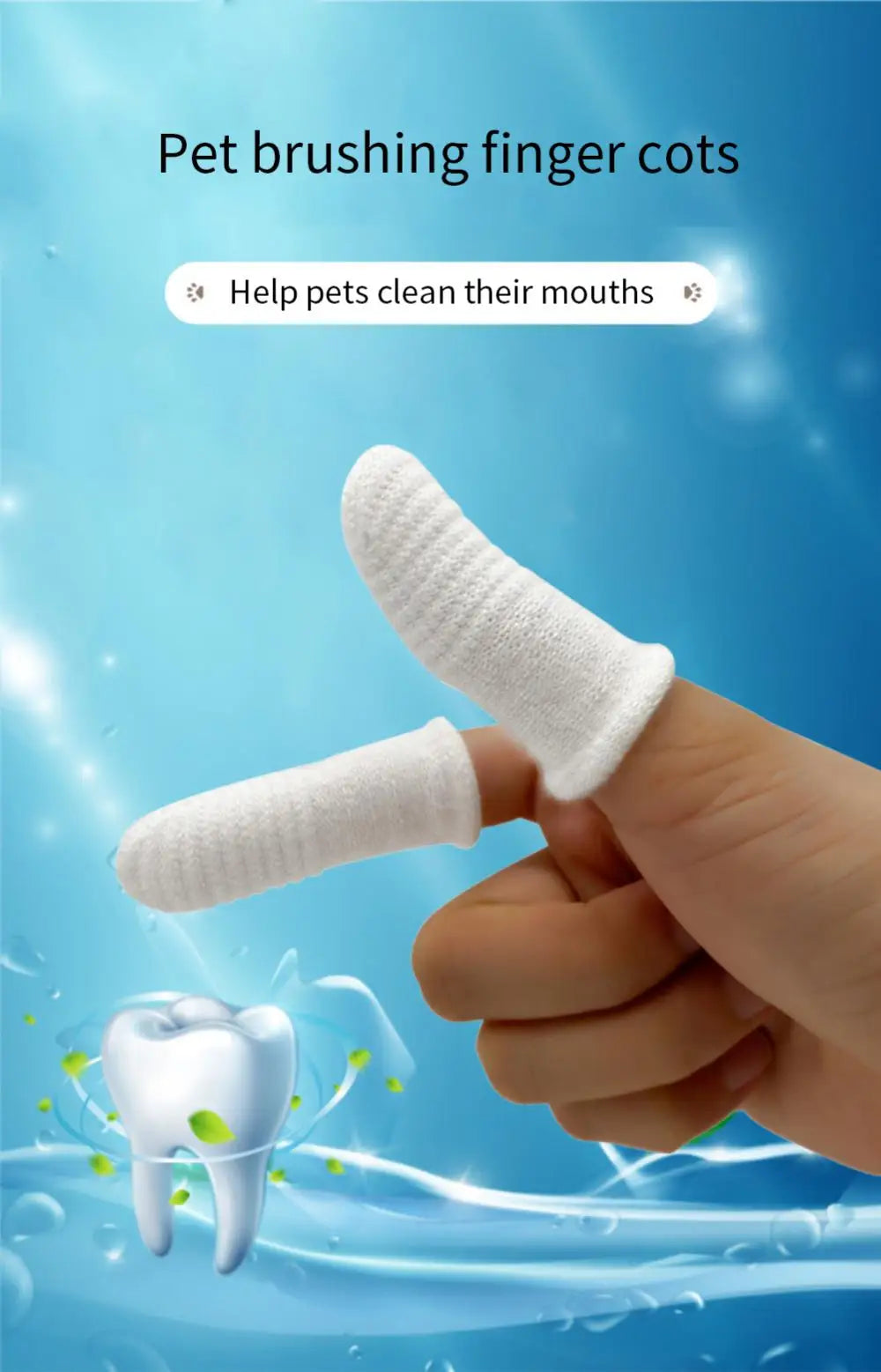 2-12pcs Pet Two-finger Brushing Finger Cots Puppy Teeth Oral Cleaning Tool Kitten Finger Toothbrush Pets Care Accessories Supply