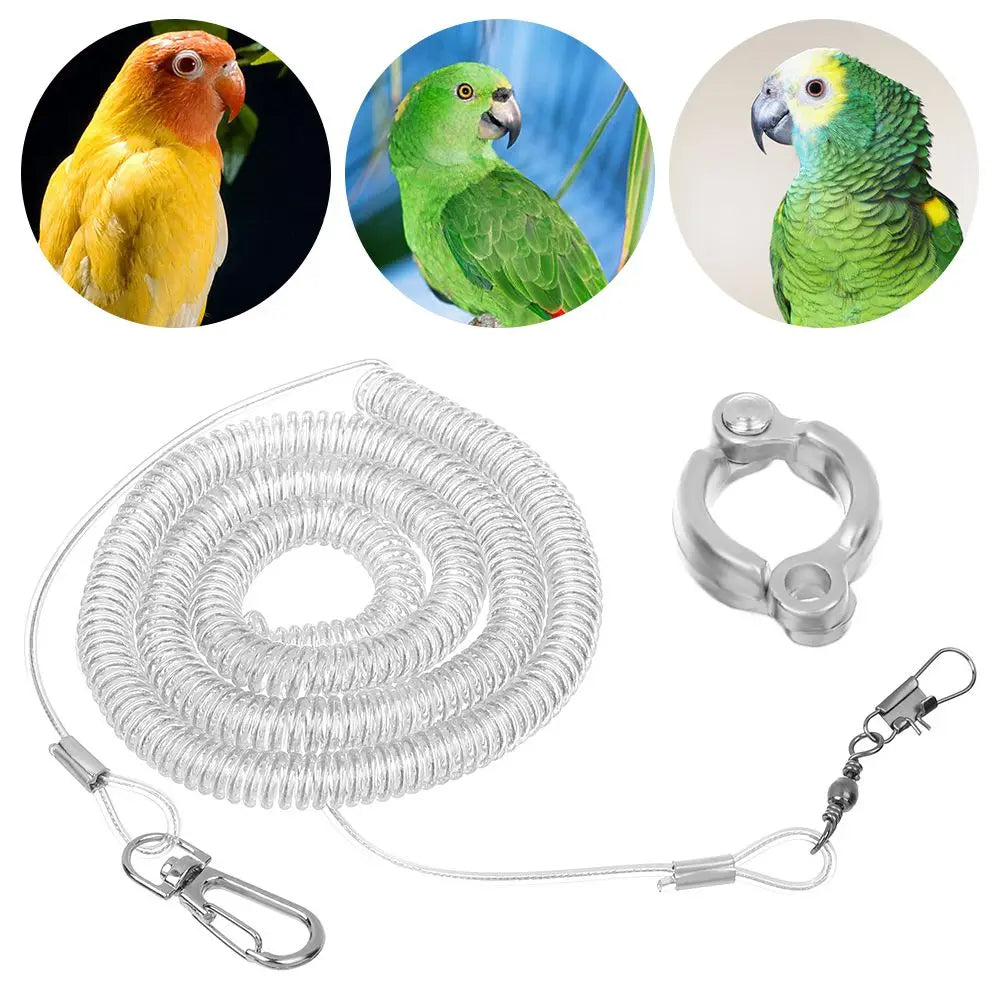 Hot Harness Bird Training Macaw Ultra-light Flexible Rope Anti-bite Leg Ring Parrot Bird Flying Training Leash