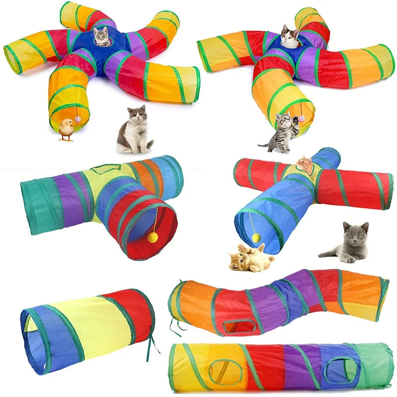 30 Style Pet Cat Tunnel Toys Foldable Kitty Training Interactive Fun Toy for Cats Rabbit Animal Play Tunnel Tube