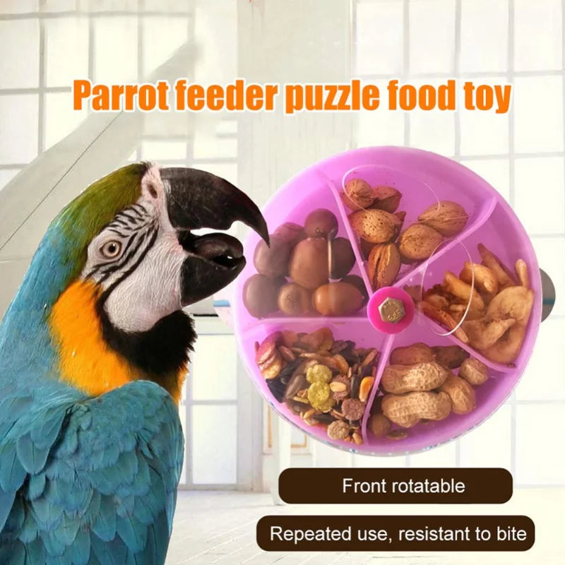 Rotate Pet Parrot Toys Wheels Bite Chewing Birds Foraging Food Box Cage Feeder vogel speelgoed birds accessoires