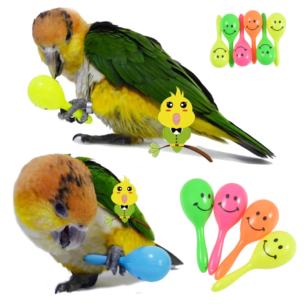 3PCS Parrot Rattle Sand Hammer Sand Ball Bird Bites Wisdom Interactive Training Toys Pet Accessories Bird Parrot Toys Supplies