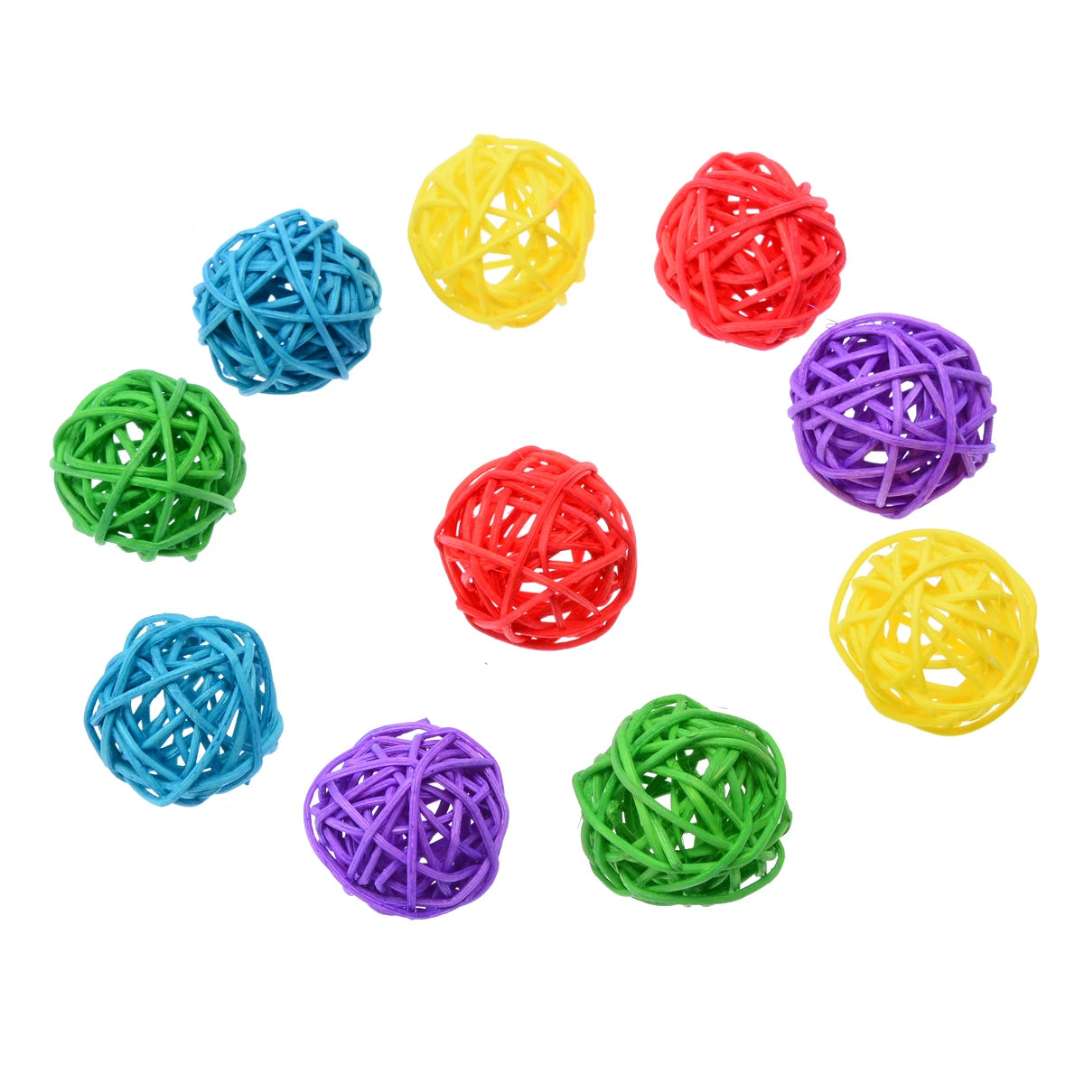 10pcs/lot Multicolor Color Sepak Takraw Parrot Chewing Toy Ball Pet Bird Scratching Toy Pet Chewing Toy Bird Supplies