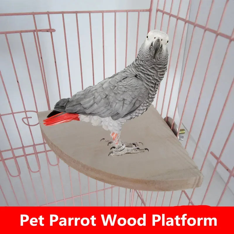 1PC  Hamster PLatform Pet Parrot Wood  Stand Rack Toy Hamster Station Board Branch Perches for Bird Cage Small Animals Rat toys