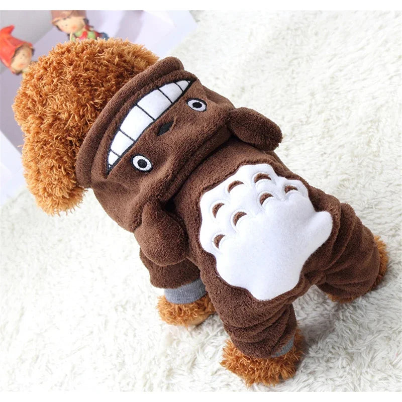 Warm Soft Fleece Pet Dog Cat Clothes Cartoon Puppy Dog Costumes Autumn Winter Clothing For Small Dogs Chihuahua Yorkie Outfits