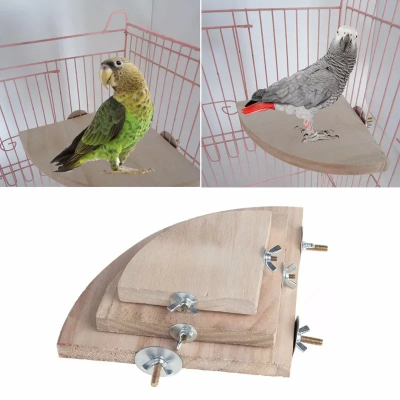 1PC  Hamster PLatform Pet Parrot Wood  Stand Rack Toy Hamster Station Board Branch Perches for Bird Cage Small Animals Rat toys