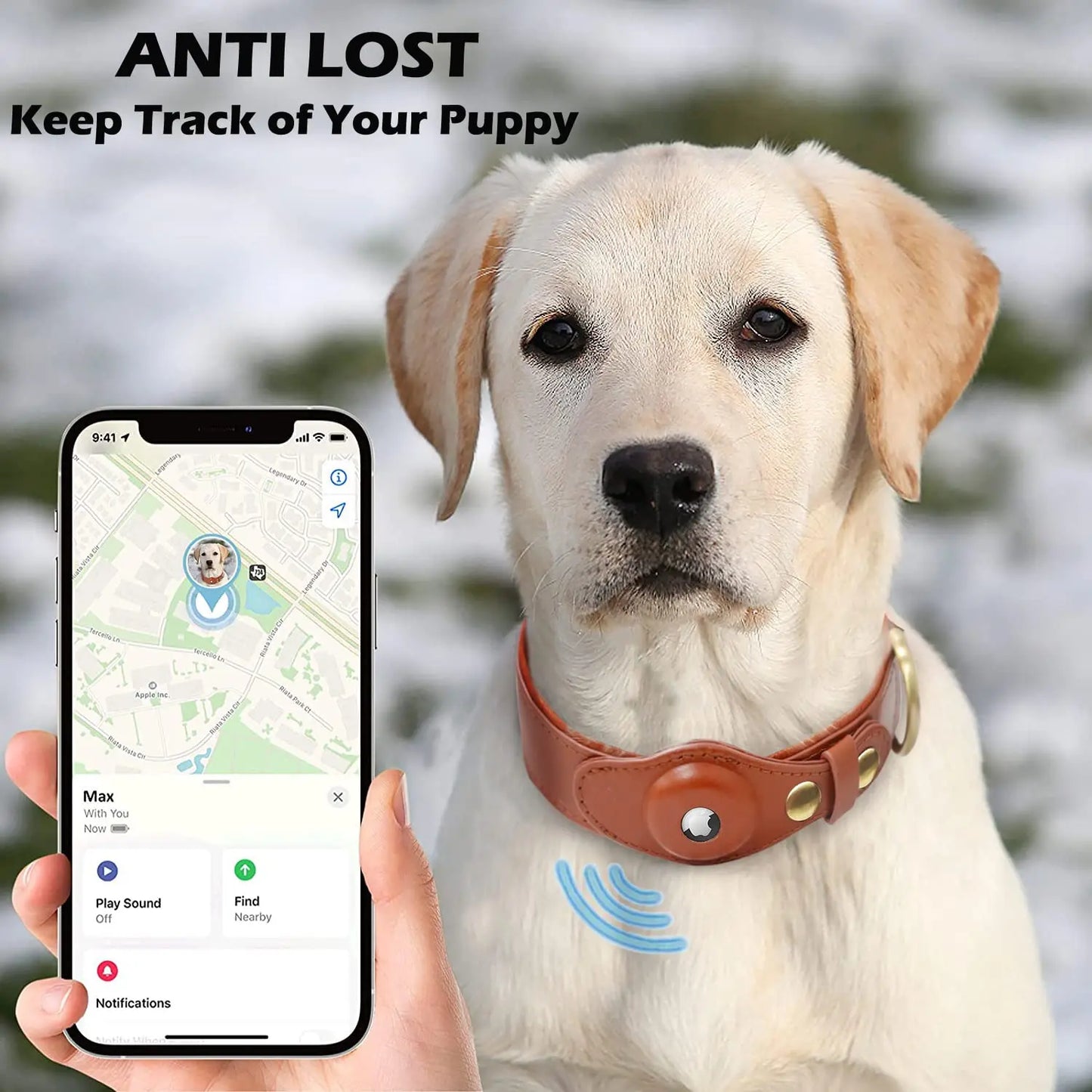 AirTag Removable Locating Pet Collar Collar Anti-Lost Dog Tracker Protective Case Dog Collar Outdoors Walking Pet Supplies