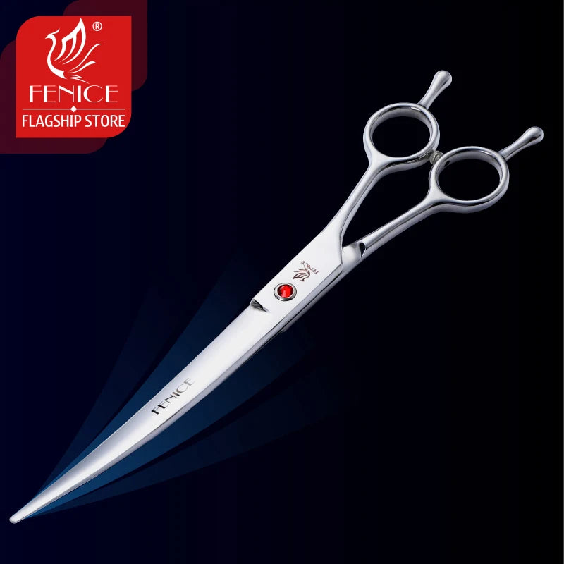 Fenice 7.0 /7.5 /8.0 inch Professional Pet Grooming Shears Dogs Curved Scissors for Dog Beauty