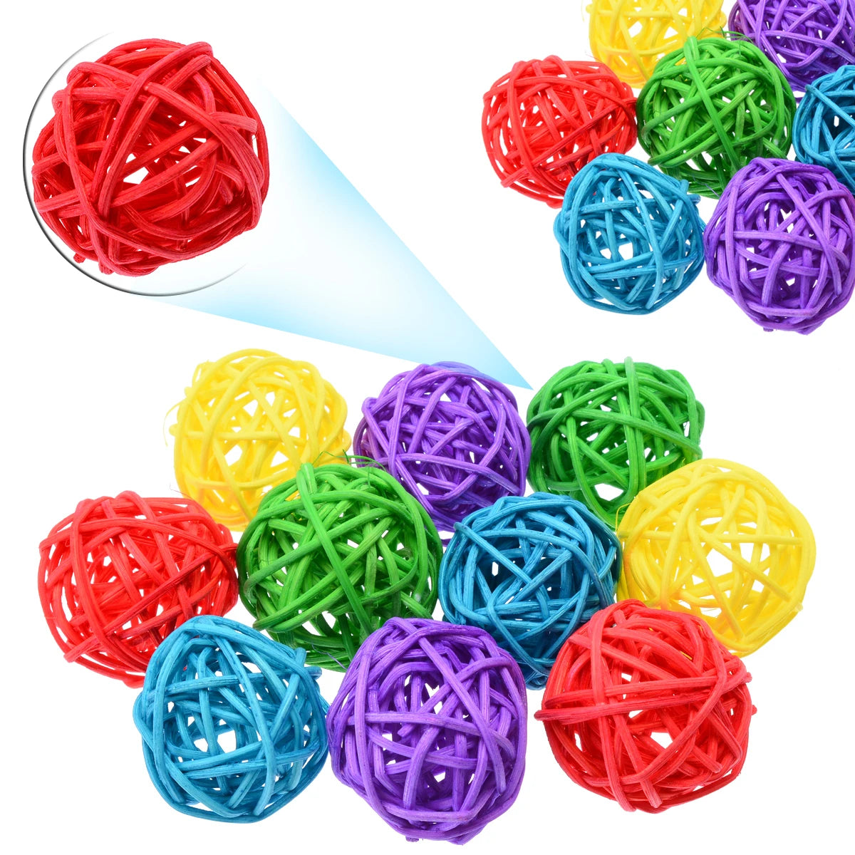 10pcs/lot Multicolor Color Sepak Takraw Parrot Chewing Toy Ball Pet Bird Scratching Toy Pet Chewing Toy Bird Supplies