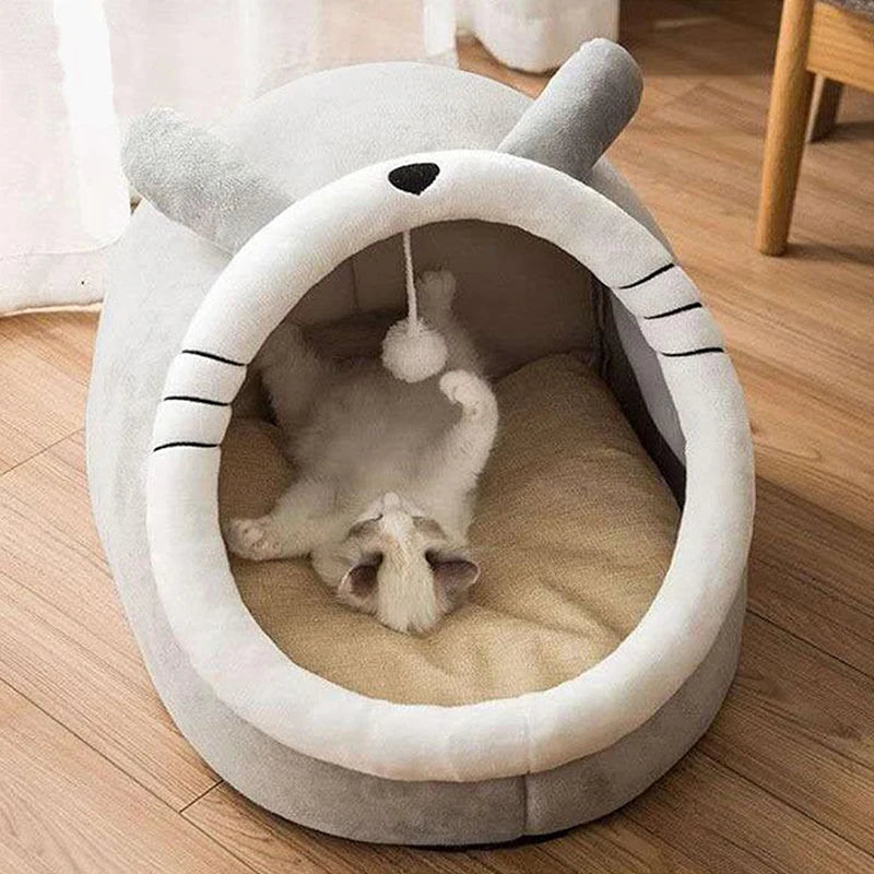 Deep Sleep Cat Bed Cartoon Pet Bed Foldable Removable Washable Pet Sleeping Bed for Small Dog Mat Bag Cave Cats Bed