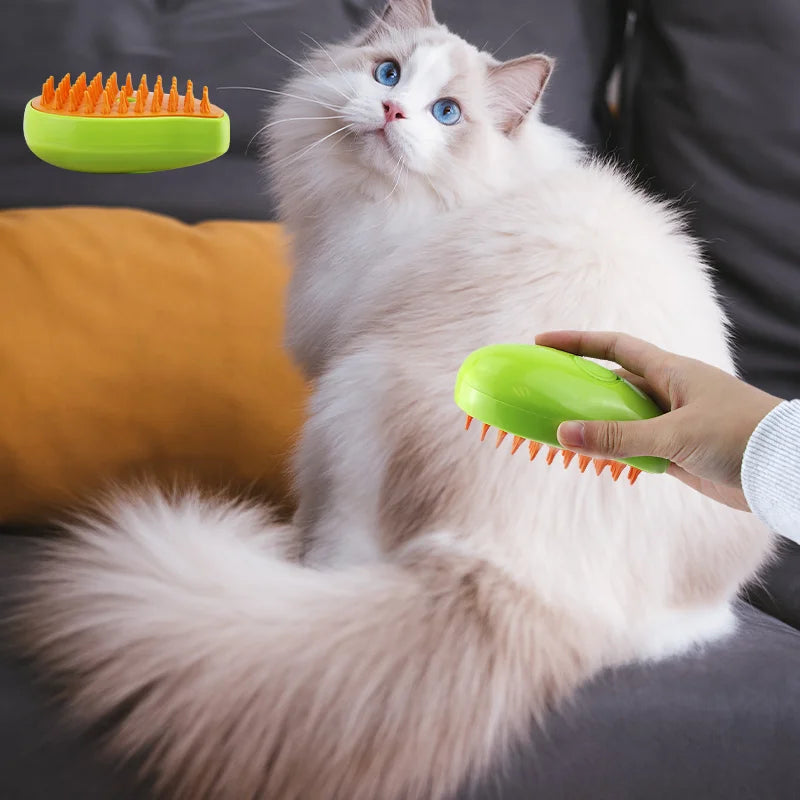 Cat Steamy Brush Dog Massage Comb 3 In 1 Pet Steamy Brush Electric Water Spray Hair Removal Grooming Brush Cat Dog Accessories