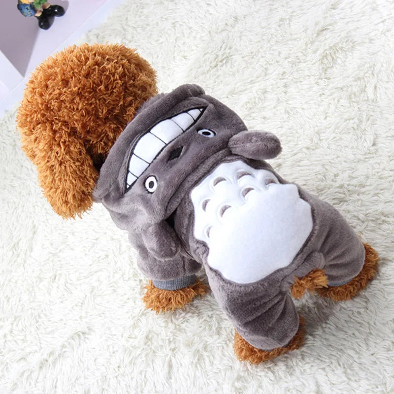 Warm Soft Fleece Pet Dog Cat Clothes Cartoon Puppy Dog Costumes Autumn Winter Clothing For Small Dogs Chihuahua Yorkie Outfits