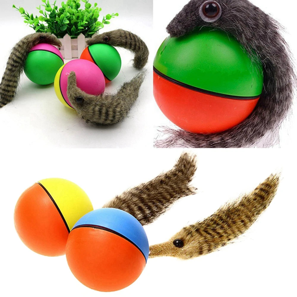 Pet Cat Toy Electric Ball Dancing Moving Toy Simulation Cats Toy Pet Interactive Dog Funny Beaver Weasel Jumping Rolling Ball