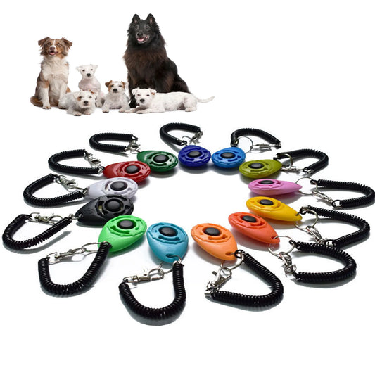 Dog Training Clicker Pet Cat Plastic New Dogs Click Trainer Aid Tools Adjustable Wrist Strap Sound Key Chain Dog Supplies