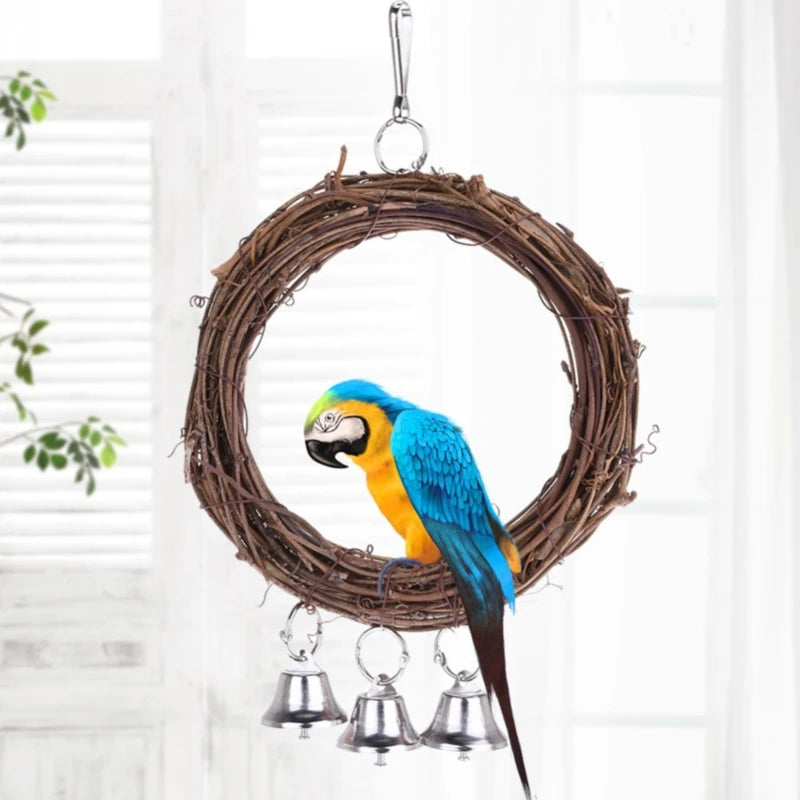 New Parrot Rope Hanging Braided Budgie Chew Rope Bird Cage Cockatiel Toy Pet Stand Training Accessories Conure Swing Supplies