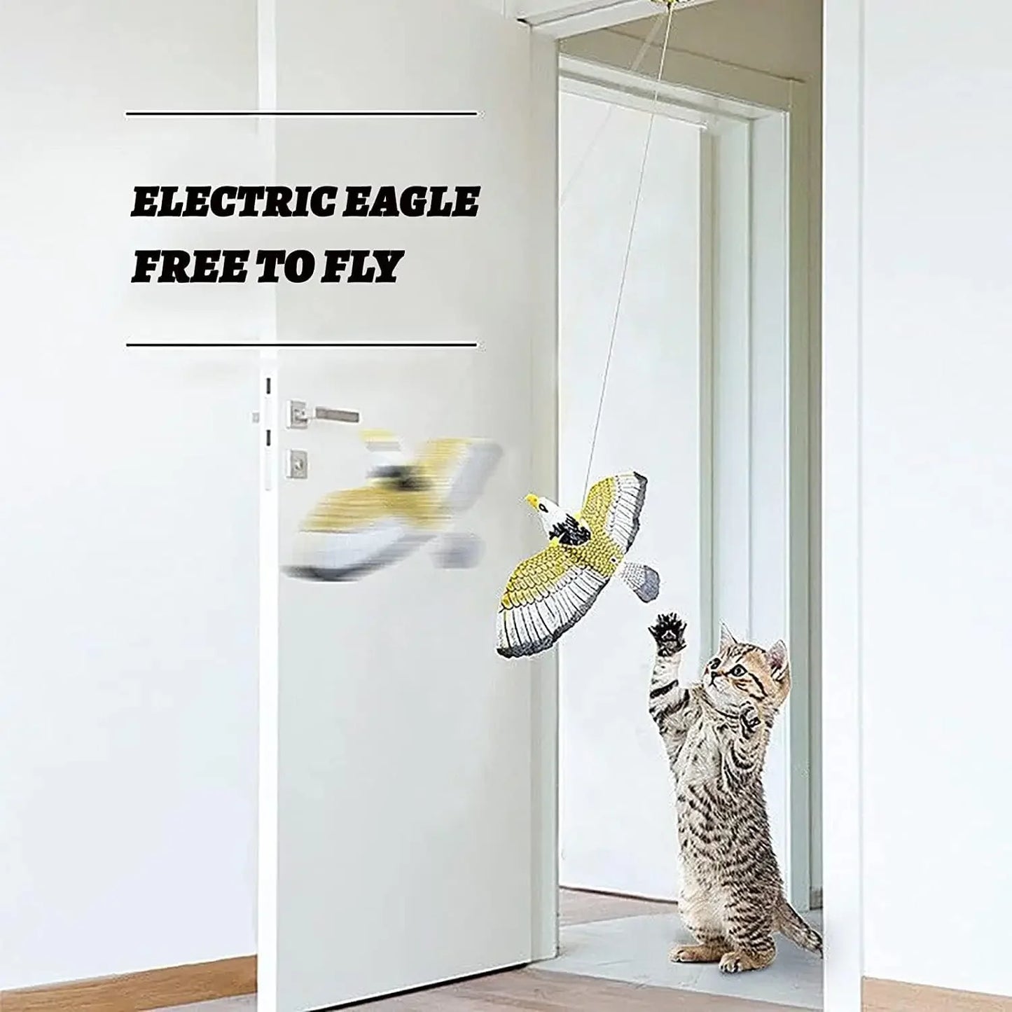 Electric Flying Bird Cat Toy Bird Simulation Interactive Hanging Parrot Eagle Flying Toy For Cats Relieve Boredom Teasing Toys