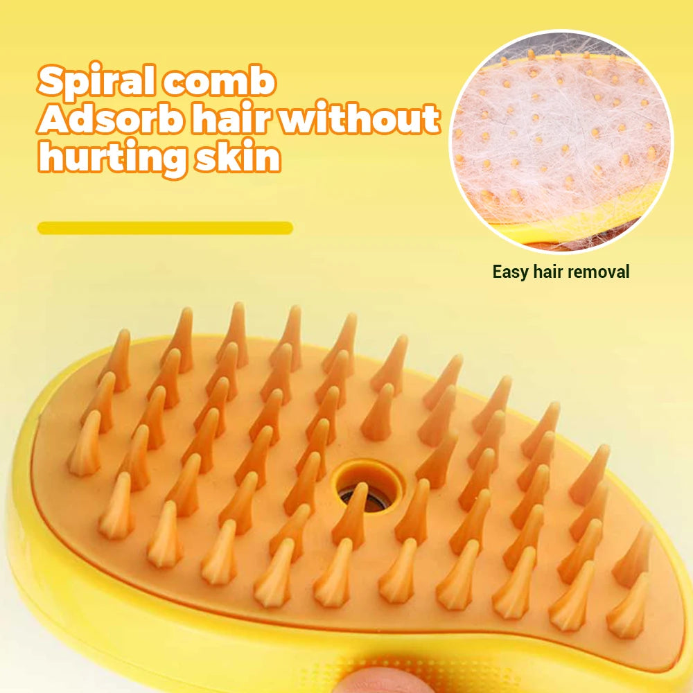 Steamy Dog Brush Electric Spray Cat Hair Brush 3 In1 Dog Steamer Brush For Massage Pet Grooming Removing Tangled and Loose Hair