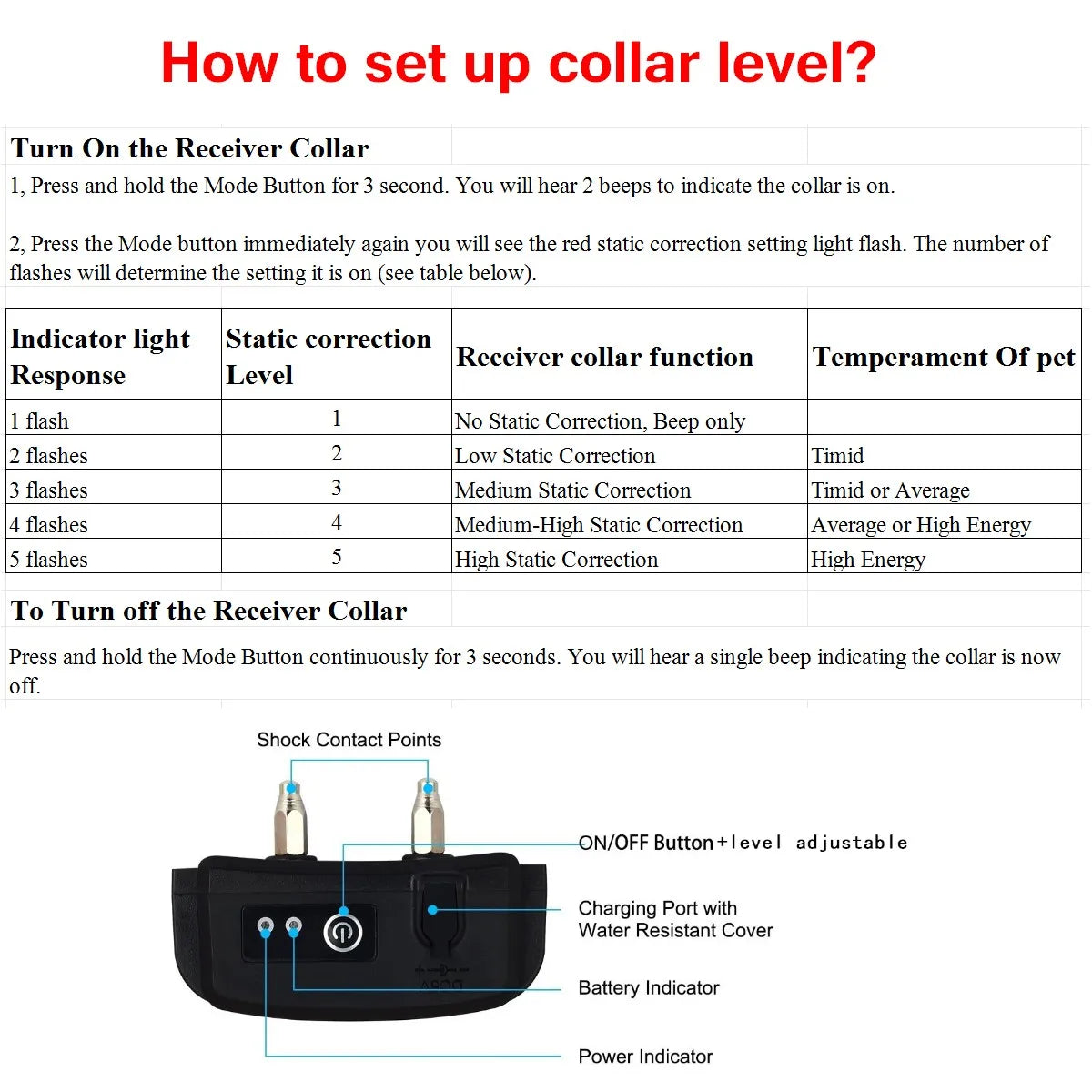 TP16 Pet Dog Electric Fence, Rechargeable Waterproof, 6 Level, Dog Wired Fence Containment, Pet Training Collar, Anti Run Away