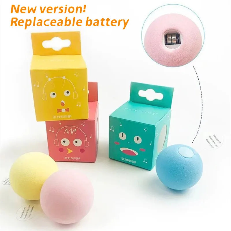 Gravity Smart Rolling Ball Toy Teaser Cat Ball Catnip Sounding Teething Bite Resistant Self-Happy Boredom Relief Cat Toy