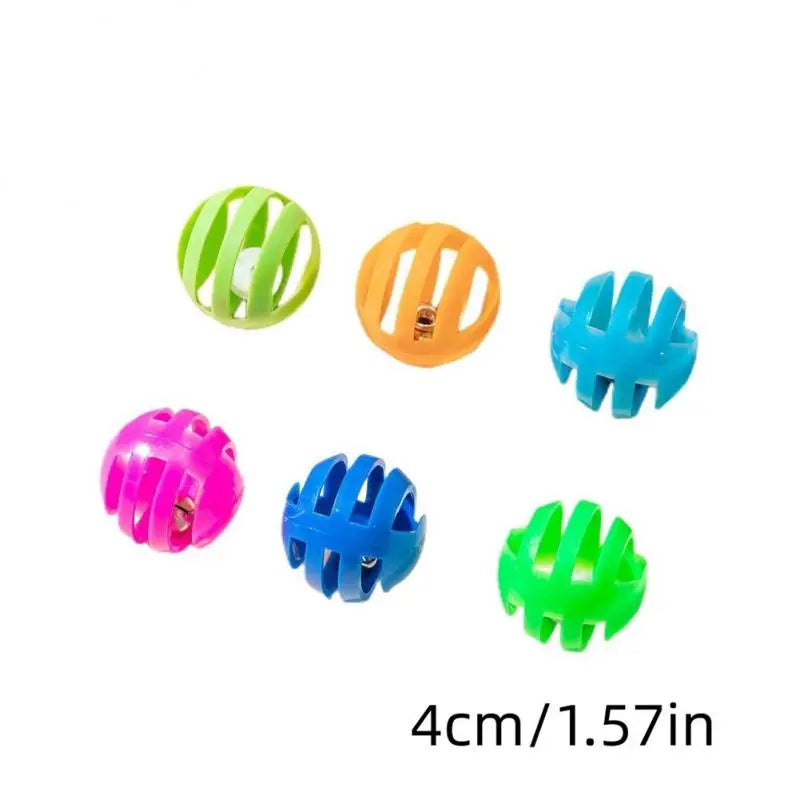 6pcs Toys for Cats Ball with Bell Playing Chew Rattle Scratch Plastic Ball Interactive Cat Training Toys Cat Toy Pet Supplies