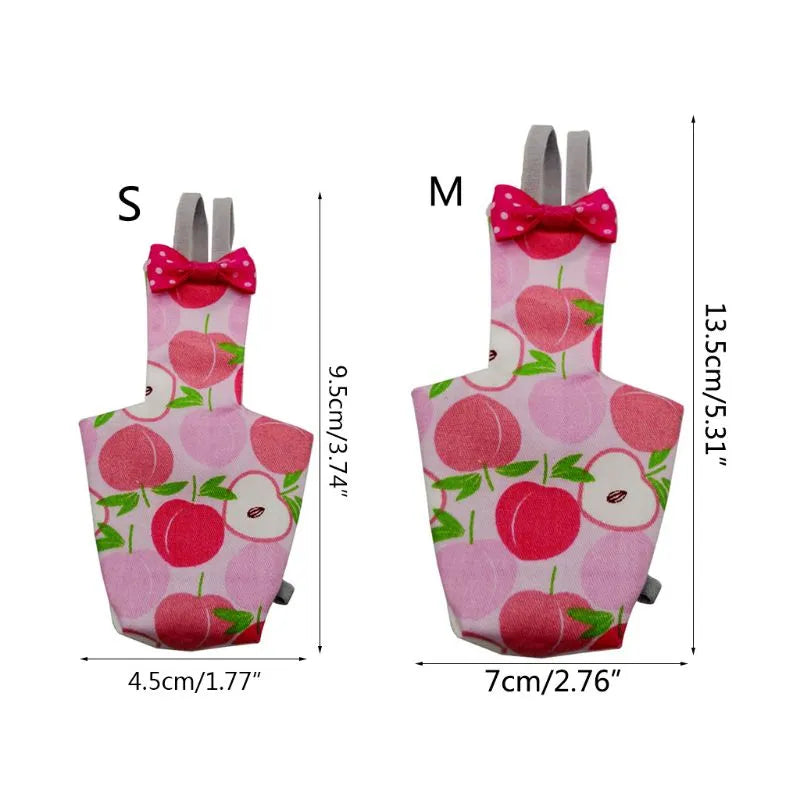 Parrot Diaper with Bowtie Cute Colorful Fruit Floral Cockatiel Pigeons Small Medium Large Pet Birds Flight Suit Clothes Washable