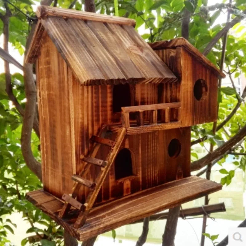 Wood preservative bird nest outdoor waterproof warm bird house peony parrot breeding box bird cage toy ZP6261038