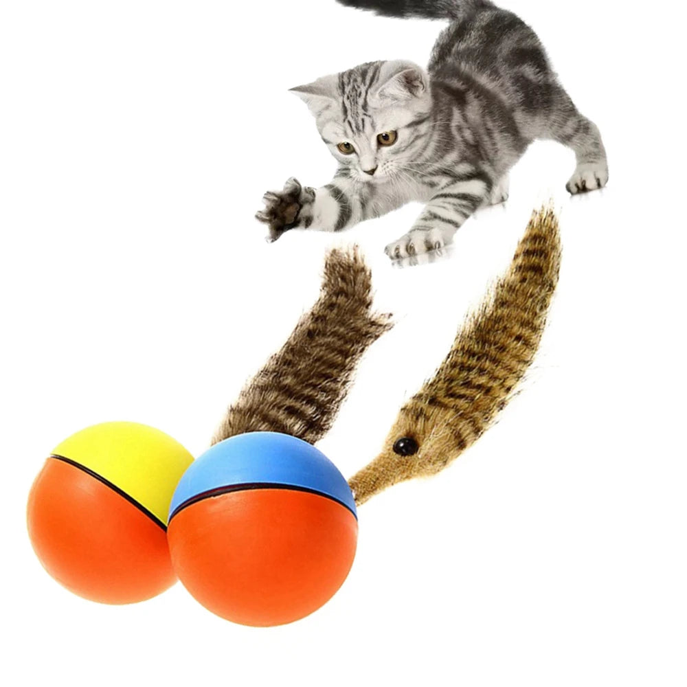 Pet Cat Toy Electric Ball Dancing Moving Toy Simulation Cats Toy Pet Interactive Dog Funny Beaver Weasel Jumping Rolling Ball