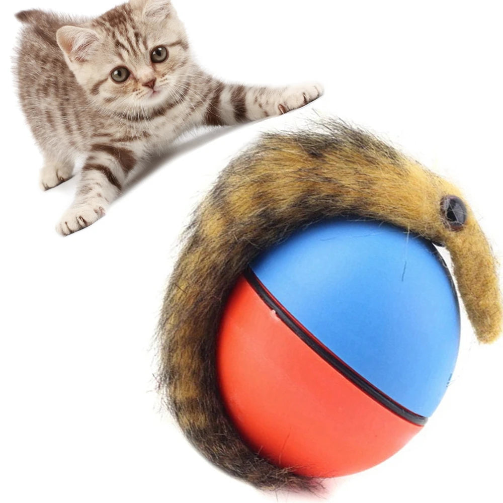 Pet Cat Toy Electric Ball Dancing Moving Toy Simulation Cats Toy Pet Interactive Dog Funny Beaver Weasel Jumping Rolling Ball