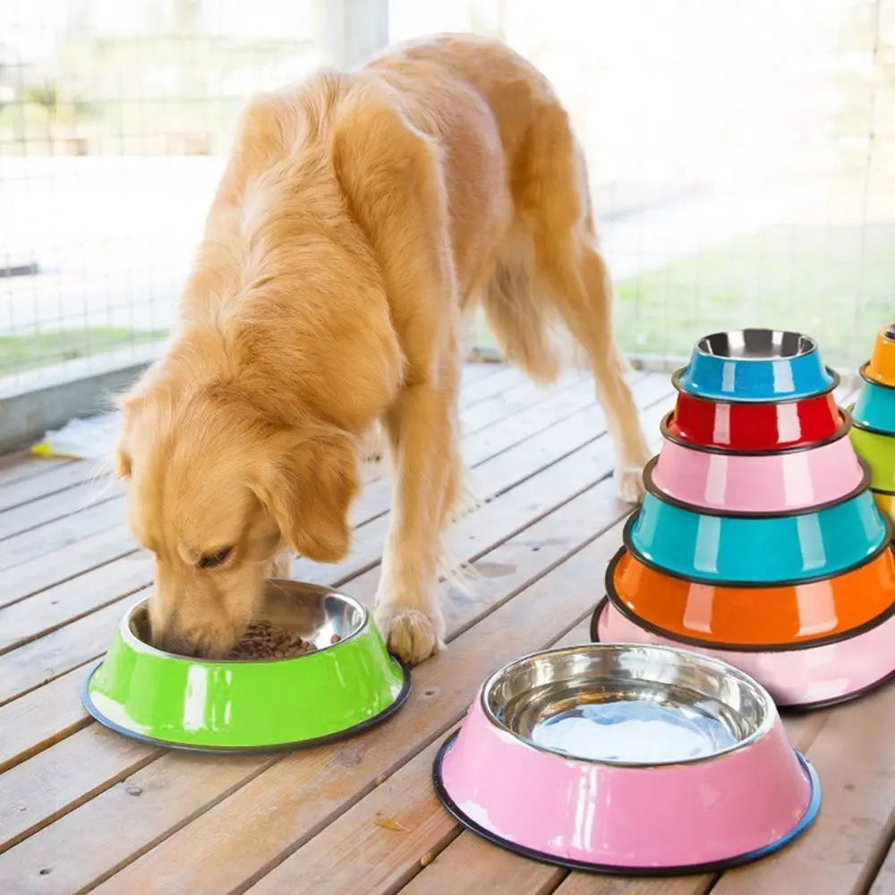 200-1600ml Stainless Steel Dogs Bowl Cats Non Slip Food Drinking Water Eating Container Dish Puppy Kitten Feeder Pet Supplies