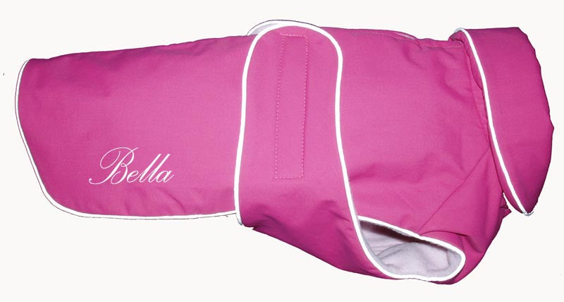 A Pets World 08192922-10 Weatherproof Fleece Lined Dog coat Dark Pink