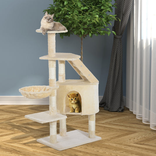 PawHut 49” Deluxe Cat Tree Furniture Scratching Pet Tower Kitten Play